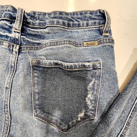 KanCan Maurices Hi Rise Destroyed Stretch Light Wash Raw Ankle Crop Jeans 28 - Picture 10 of 13